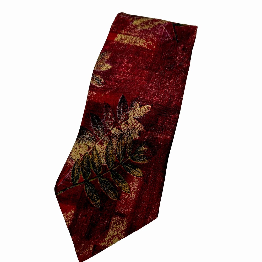 Ermenegildo‎ Zegna-[Disegno Esclusivo]-100% Silk Tie Leaf Fall Red